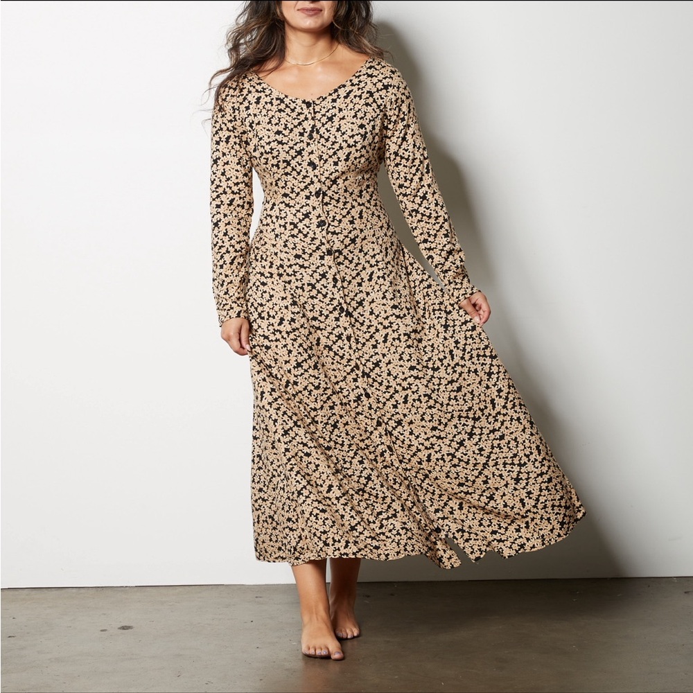 Floral Long Sleeve Maxi Dress